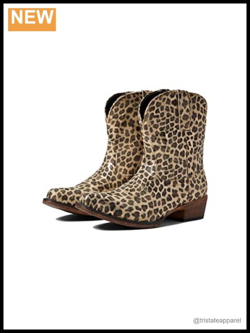 Western Snip Toe Ankle Boots with Embroidery Faux Leather